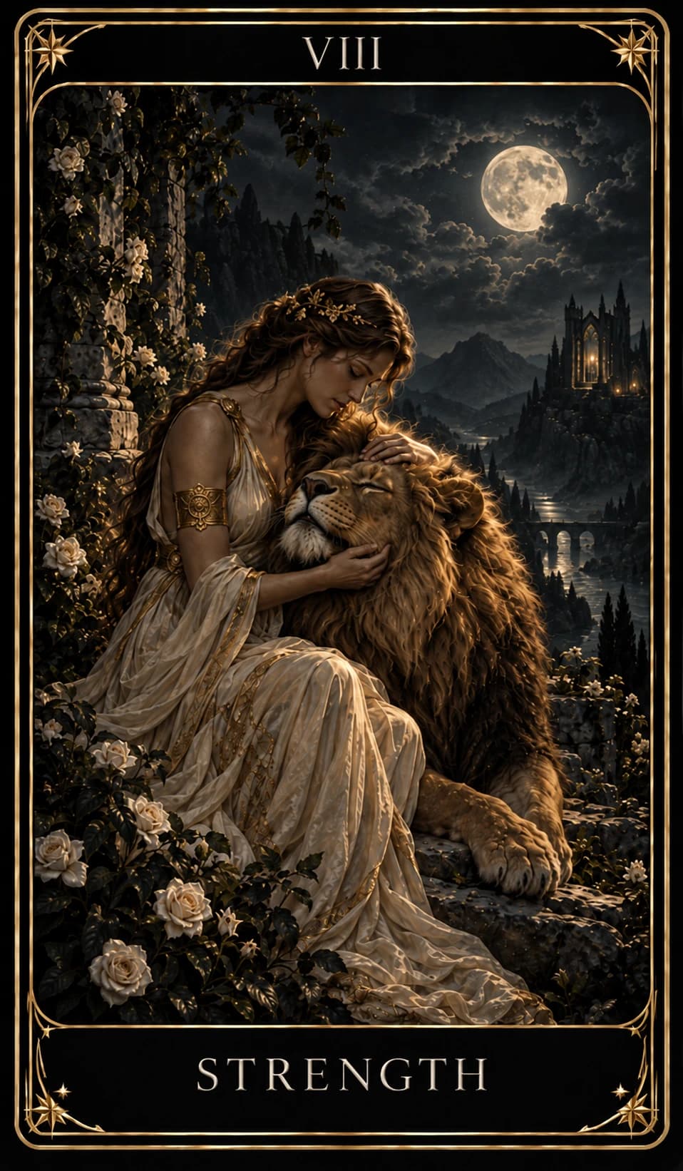Strength from the Nine Tarot, upright.