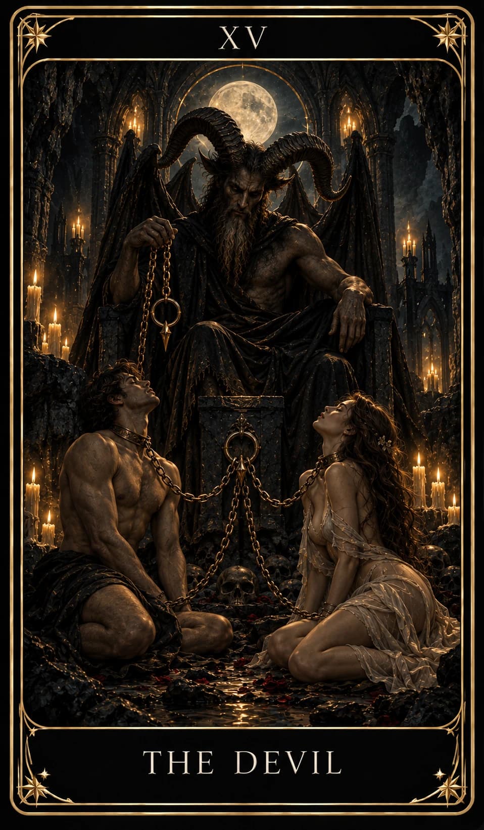 The Devil from the Nine Tarot, upright.